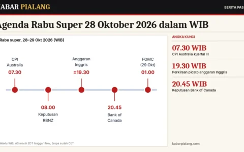 Agenda Rabu Super 28 Oktober 2026 dalam WIB: CPI Australia, RBNZ, Anggaran Inggris, Bank of Canada, dan FOMC Dini Hari