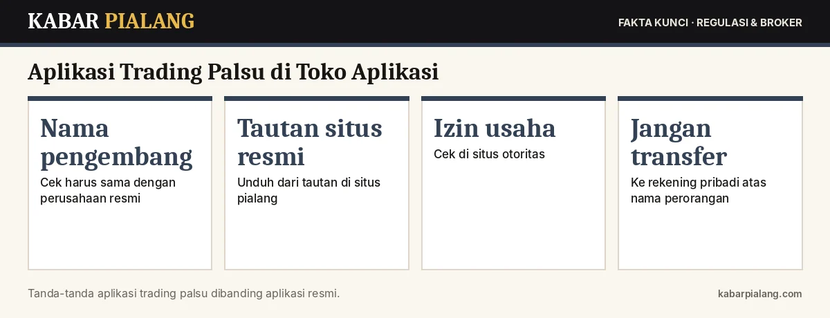 Fakta kunci: Aplikasi Trading Palsu di Toko Aplikasi: Cara Memverifikasi Aplikasi Resmi Pialang