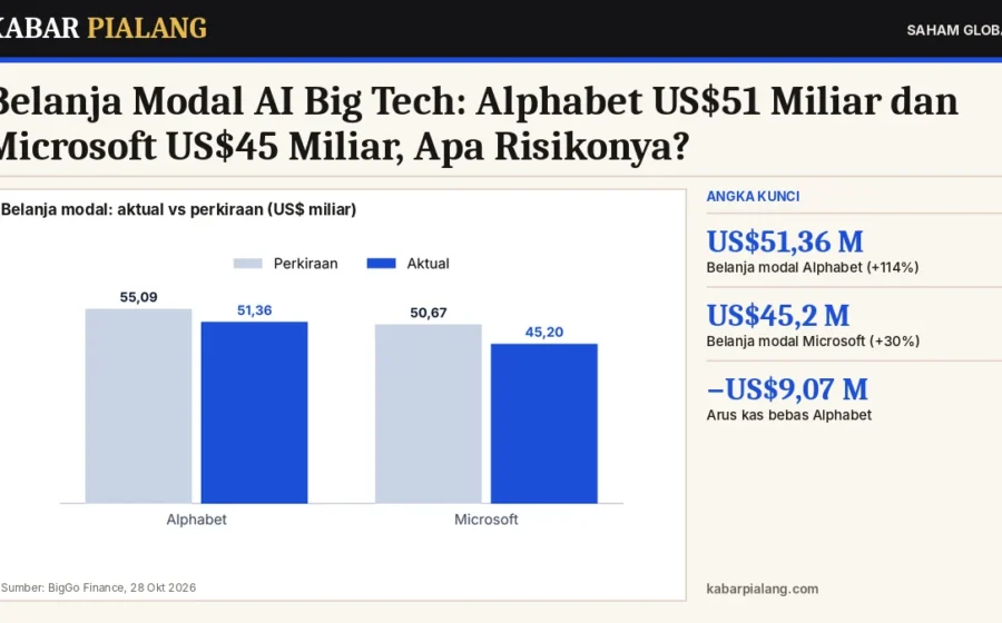 Belanja Modal AI Big Tech: Alphabet US$51 Miliar dan Microsoft US$45 Miliar, Apa Risikonya?