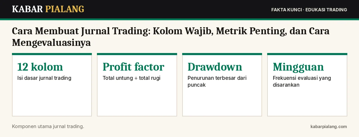 Fakta kunci: Cara Membuat Jurnal Trading: Kolom Wajib, Metrik Penting, dan Cara Mengevaluasinya