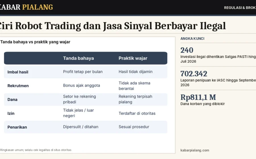 Ciri Robot Trading dan Jasa Sinyal Berbayar Ilegal: 8 Tanda Bahaya dan Cara Mengecek Sebelum Menyetor Dana