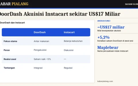 DoorDash Akuisisi Instacart sekitar US$17 Miliar: Alasan, Risiko Regulasi, dan Dampak bagi Industri