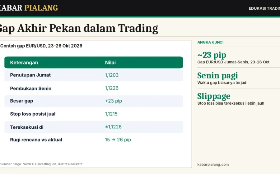 Gap Akhir Pekan dalam Trading: Mengapa Harga Senin Bisa Melompat, Risikonya bagi Stop Loss, dan Cara Mengelolanya
