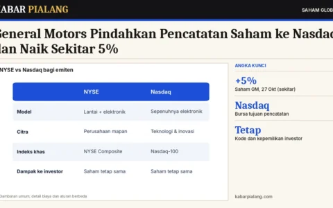 General Motors Pindahkan Pencatatan Saham ke Nasdaq dan Naik Sekitar 5%: Apa Artinya Pindah Bursa bagi Investor?