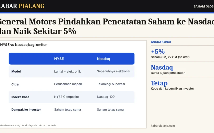 General Motors Pindahkan Pencatatan Saham ke Nasdaq dan Naik Sekitar 5%: Apa Artinya Pindah Bursa bagi Investor?