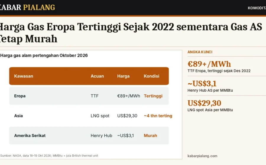 Harga Gas Eropa Tertinggi Sejak 2022 sementara Gas AS Tetap Murah: Membaca Selisih TTF dan Henry Hub di Tengah Gangguan LNG Qatar