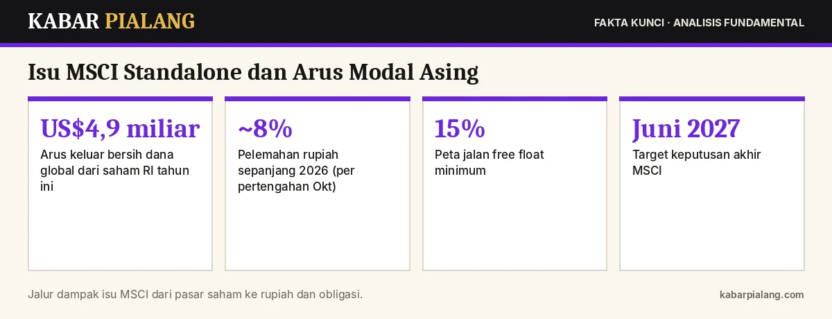 Fakta kunci: Isu MSCI Standalone dan Arus Modal Asing: Dampaknya ke Rupiah, Yield SBN, dan IHSG