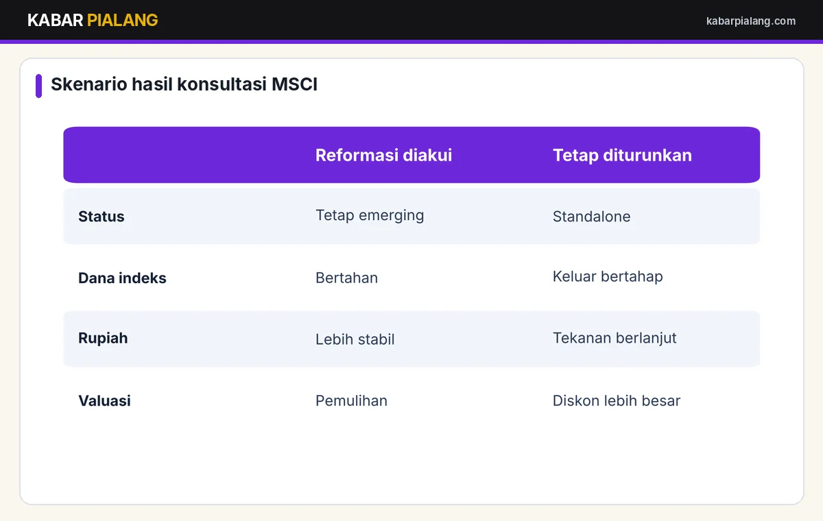 Skenario hasil konsultasi MSCI terhadap pasar Indonesia