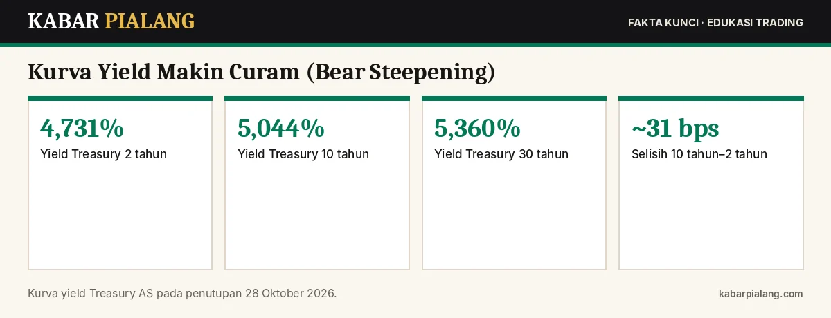 Fakta kunci: Kurva Yield Makin Curam (Bear Steepening): Apa Artinya bagi Trader Forex, Emas, dan Saham?