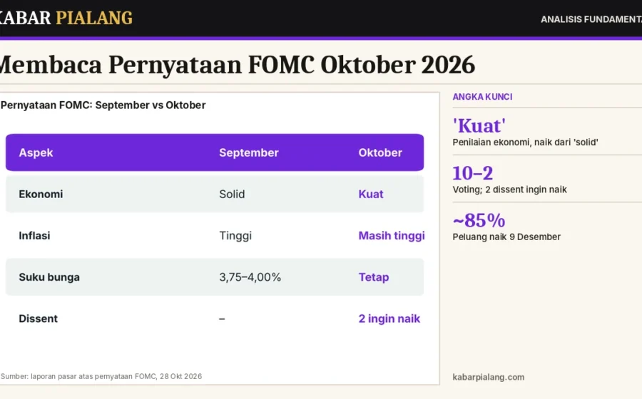 Membaca Pernyataan FOMC Oktober 2026: Dari 'Solid' Menjadi 'Kuat', Dua Dissent, dan Kurva Yield