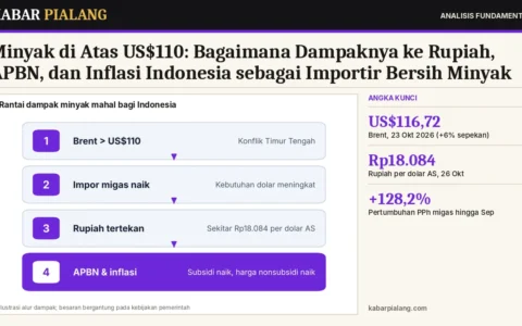 Minyak di Atas US$110: Bagaimana Dampaknya ke Rupiah, APBN, dan Inflasi Indonesia sebagai Importir Bersih Minyak