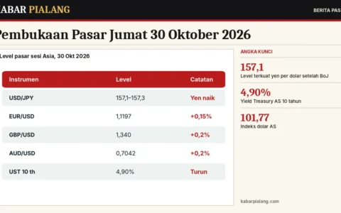 Pembukaan Pasar Jumat 30 Oktober 2026: Yen Menguat setelah BoJ, Yield AS Turun ke 4,9%