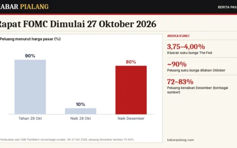 Rapat FOMC Dimulai 27 Oktober 2026: Suku Bunga Diperkirakan Ditahan, tetapi Pasar Hitung Peluang Kenaikan Desember hingga 83%