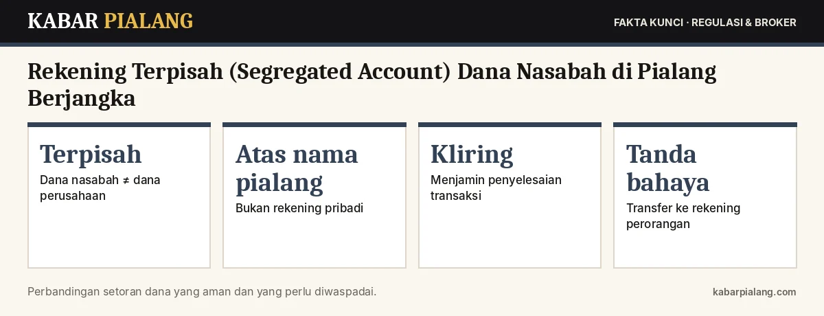 Fakta kunci: Rekening Terpisah (Segregated Account) Dana Nasabah di Pialang Berjangka: Fungsi, Cara Mengecek, dan Tanda Bahaya