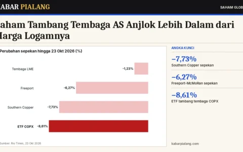 Saham Tambang Tembaga AS Anjlok Lebih Dalam dari Harga Logamnya: Southern Copper −7,73%, Freeport −6,27%, ETF COPX −8,61%