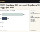 Satgas PASTI Hentikan 240 Investasi Ilegal dan 951 Pinjol Ilegal hingga Juli 2026: Ciri Investasi Bodong