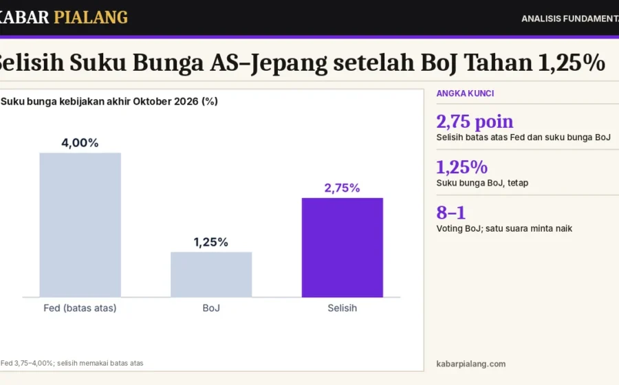 Selisih Suku Bunga AS–Jepang setelah BoJ Tahan 1,25%: Arah USD/JPY dan Peluang Kenaikan Desember