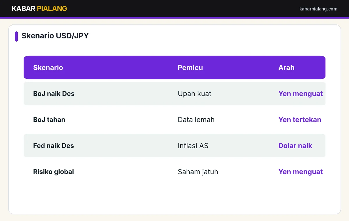 Skenario arah USD/JPY berdasarkan keputusan Bank of Japan Desember
