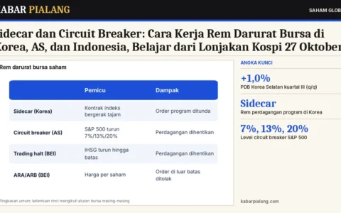 Sidecar dan Circuit Breaker: Cara Kerja Rem Darurat Bursa di Korea, AS, dan Indonesia, Belajar dari Lonjakan Kospi 27 Oktober