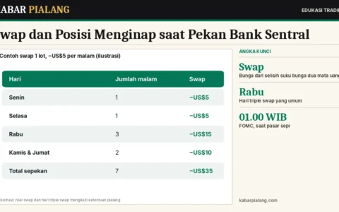 Swap dan Posisi Menginap saat Pekan Bank Sentral: Cara Menghitung Biaya Rollover, Triple Swap, dan Risiko Gap Malam Hari